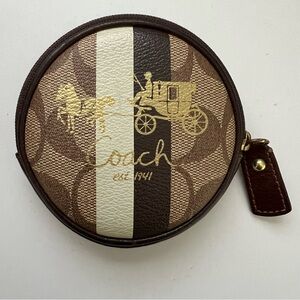 Coach Changepurse Small Purse Jewelry Coins Cards Keepsakes Petite Green Brown